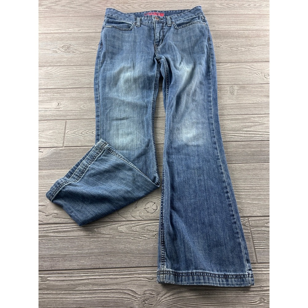 Cinch Lynden Mid Rise Flare Jeans Medium Wash Blue Denim MJ81454072 Size 28/5 S